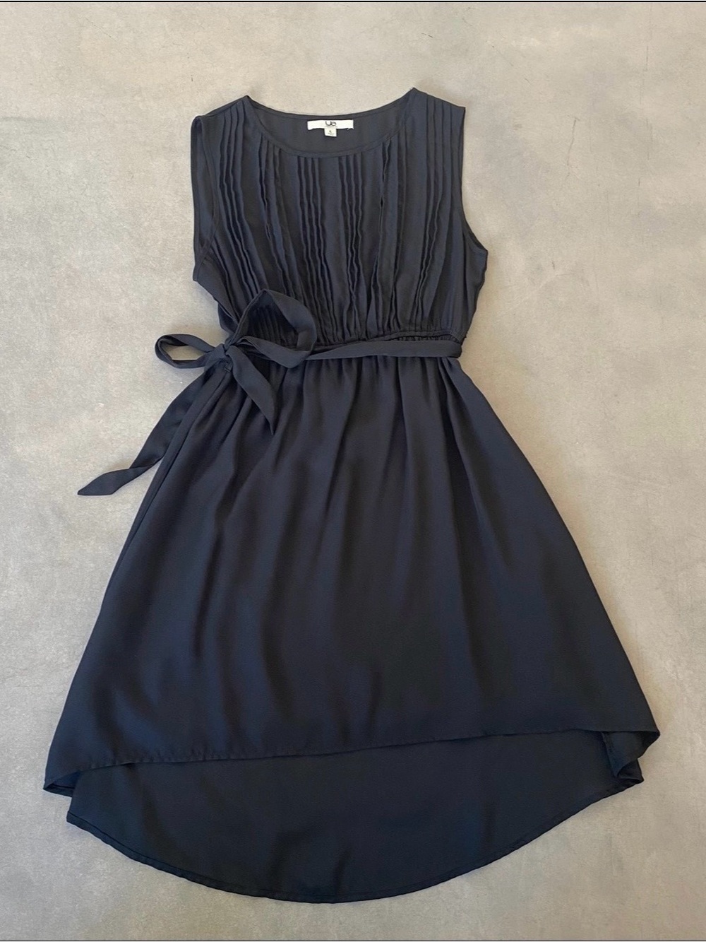YA Los Angeles Pleated Bodies High-Low Waist Tie Dress Size L